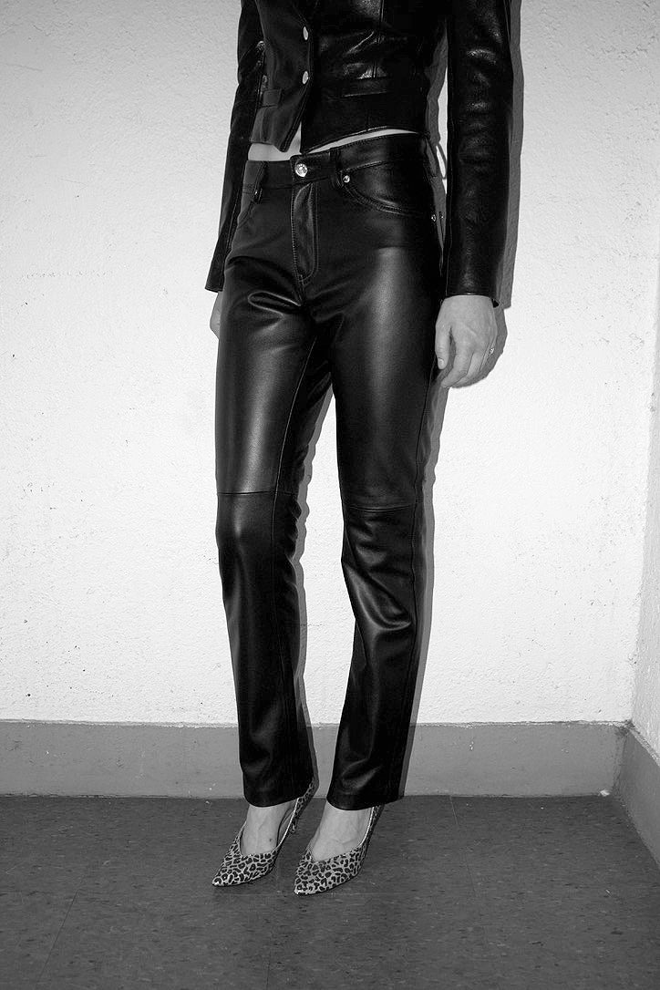 AVENUE A BLACK LEATHER PANTS - Image 3
