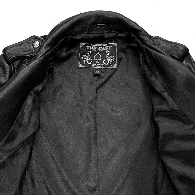 BOWERY BLACK LEATHER BIKER JACKET (WOMENS) - Image 3