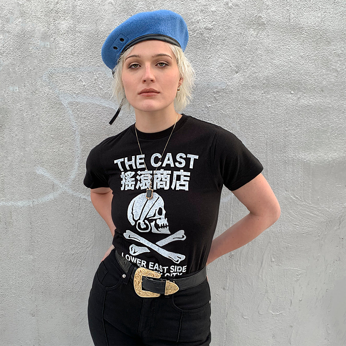 THE CAST NYC SKULL & CROSSBONES T-SHIRT - BLACK - Image 3